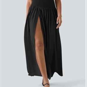 HALARA Black Maxi Skirt with Side Slit